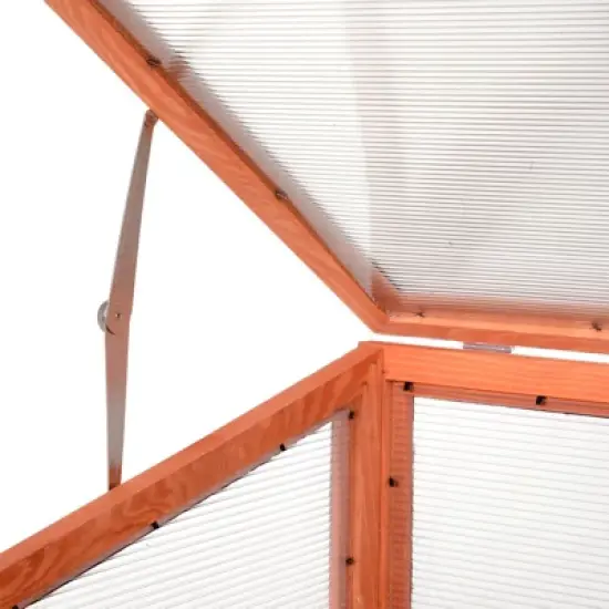 Outsunny Wooden Cold Frame Small Mini Planter Box for Outdoor and Indoor, Natural, 30" L x 24" W x 44" H image {6}