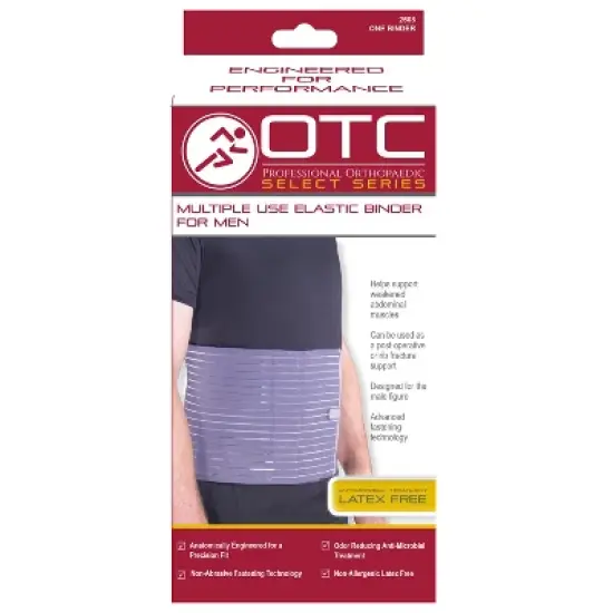OTC Abdominal Binder for Men, Ribbed Elastic Compression, Select Series, Grey image {2}