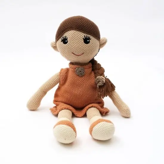 TopComfy Baby and Toddler Learning Toy 100% Handcrafted Cotton Knitted Soft Princess Plush Toy, Multi, 19"*16"*1" image {5}