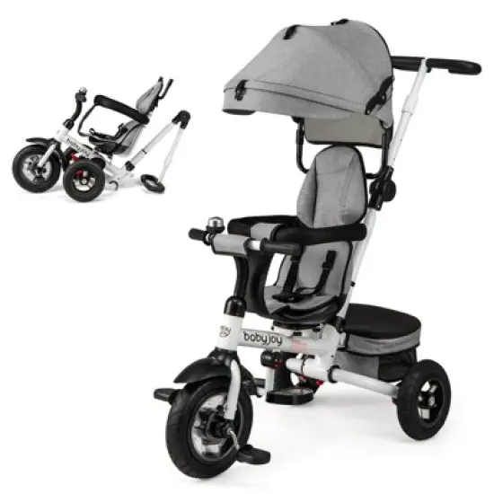 Safstar 5-in-1 Folding Trike for Toddlers 1-5 Years Old w/ Safety Harness Storage image {10}