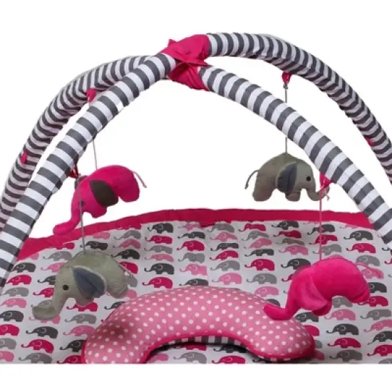 Bacati - Baby Activity Gyms & Playmats (Elephants Pink/Grey) image {2}