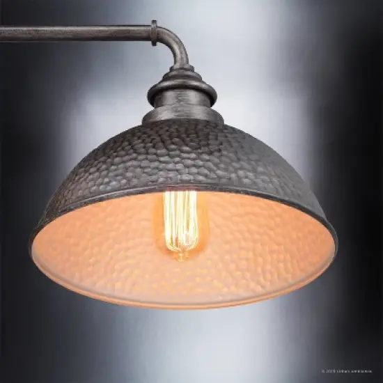 Urban Ambiance Luxury Hammered Outdoor Wall Light,  10-3/8" x 12",  Aged Pewter Finish, UHP1178 image {4}