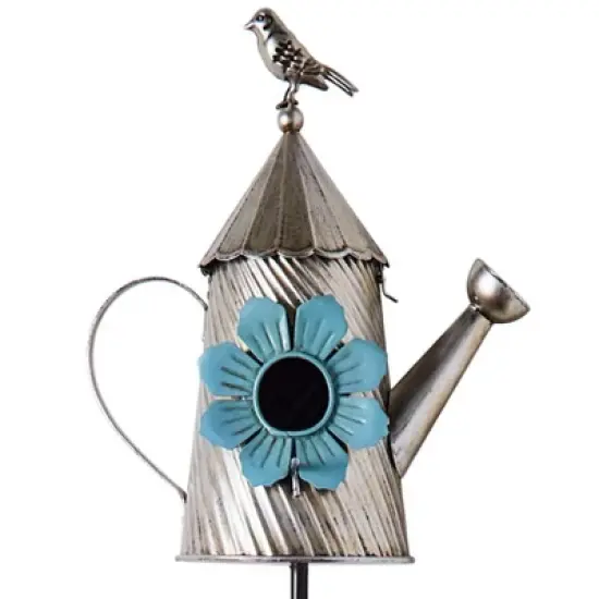 The Lakeside Collection Metal Birdhouse Garden Stakes image {1}