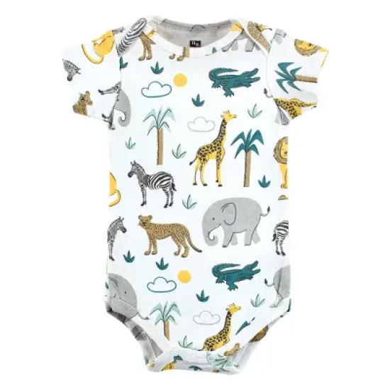 Hudson Baby Unisex Baby Cotton Bodysuits, Safari Animals image {3}