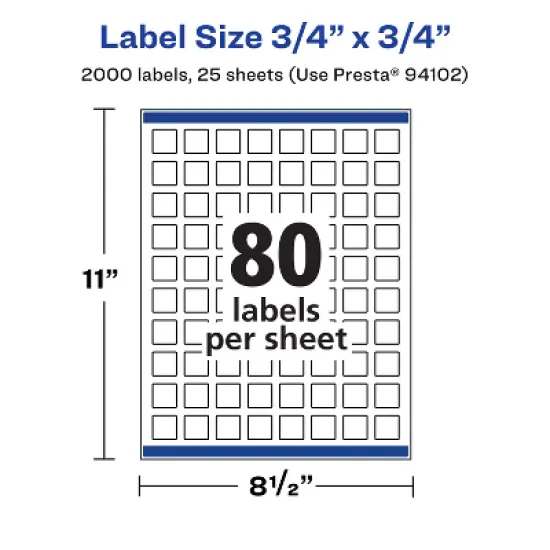 Avery Durable Waterproof Square Labels with Sure Feed, 3/4" x 3/4" image {4}
