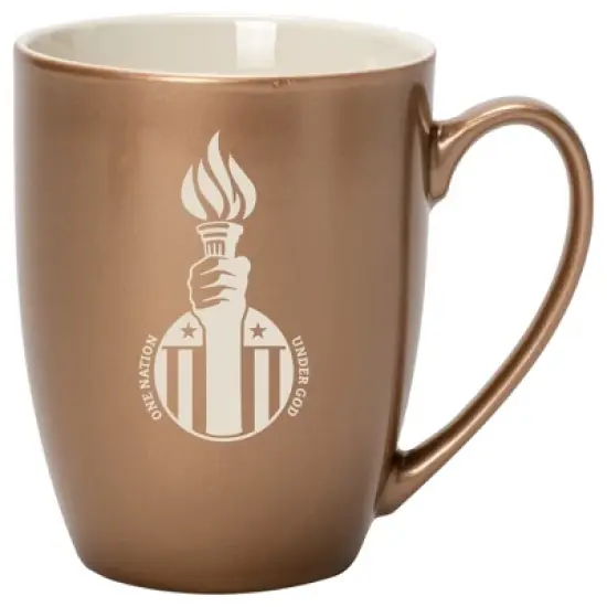 100 North United States of America 10 Ounce Bronze Metallic Finish, Comfortably Fits Your Hands, New Bone China Coffee Tea Cup Mug, One Nation Under image {1}