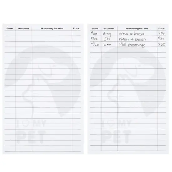 100 Pack Pet Grooming Card, Customer Information Cards Client Contact Profile Extender Pet Info Record Cards for Pet Dog Cat Groomers, 8 x 5 inches image {3}