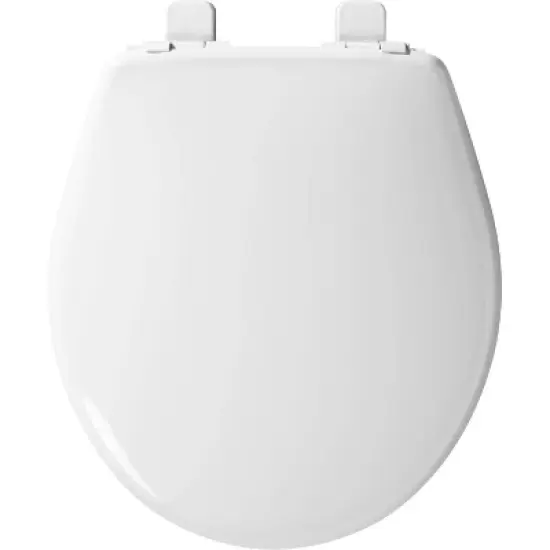 Mayfair by Bemis Little2Big Never Loosens Round Plastic Children's Potty Training Toilet Seat with Slow Close Hinge - White image {4}