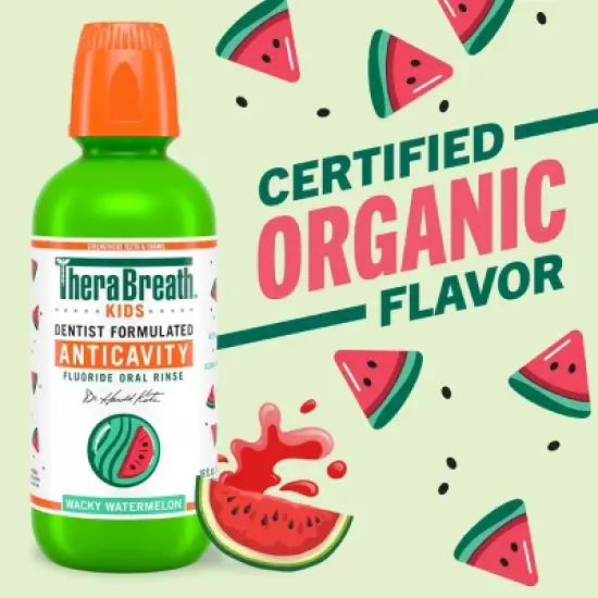 TheraBreath Kids Mouthwash with Fluoride - Wacky Watermelon - 10 fl oz image {2}