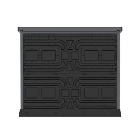 Duramax CedarGrain StoreAway 1200L Capacity Outdoor Deck and Garden Storage Box w/ Panel Doors & Flat Lid for Patios, Pool Areas, & Driveways, Brown image {3}