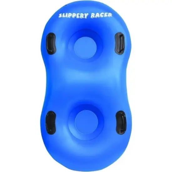 Slippery Racer Air Dual Adults and Kids Inflatable Sledding Snow Tube Sled Rider with 4 Reinforced Handles for 2 Riders image {1}