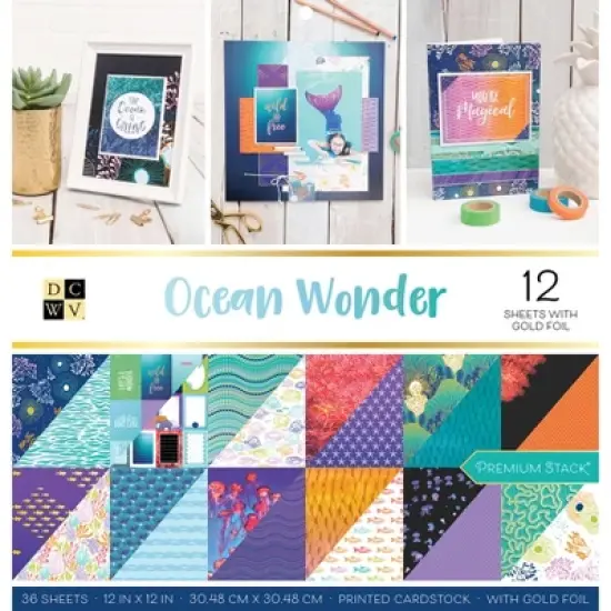 DCWV Double-Sided Cardstock Stack 12"X12" 36/Pkg-Ocean Wonder, 18 Designs/2 Each image {1}