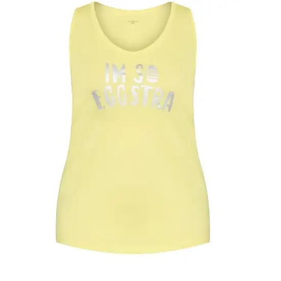 Women's Plus Size Eggstra Sleep Tank - yellow| AVENUE image {2}
