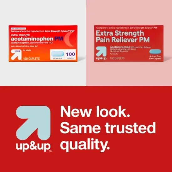 Acetaminophen PM Extra Strength Pain Reliever & Sleep Aid Caplets - 100ct - up&up&trade; image {4}