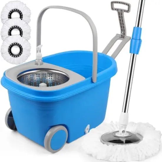 Spin Mop Bucket Set with Wheels image {9}