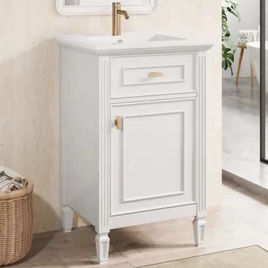 Whisen 20" Bathroom Vanity with Sink & Adjustable Shelf image {16}