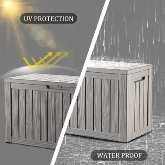 Decksplore 80 Gallon Deck Box Indoor/Outdoor Storage Box  Space-Saving All-Weather image {6}