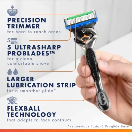 Gillette ProGlide Razor for Men - Handle + 4 Blade Refills image {3}