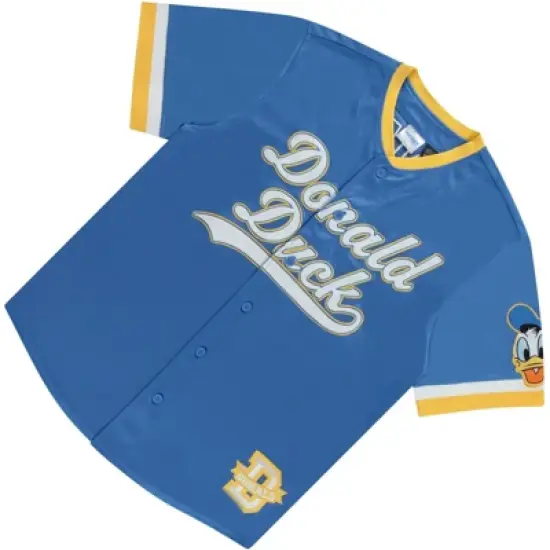 Disney Donald Duck Men's Baseball Jersey - Mens Classic Donald Duck Mesh Button Down Baseball Jersey Donald Duck Fashion Shirt image {5}