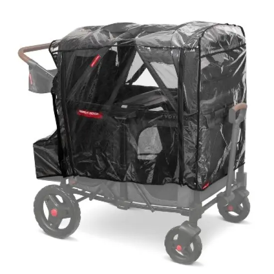 Radio Flyer Rain Cover with Bag for Voya XT Quad Stroller Wagon - Clear/Black image {5}