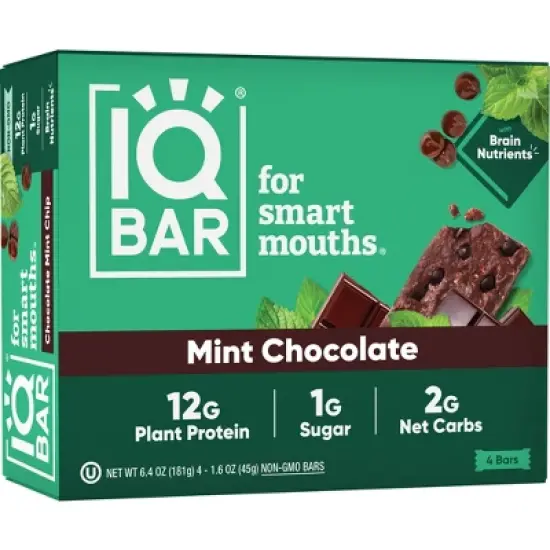 IQBAR Mint Chocolate Protein Bars - 6.4oz/4ct image {6}