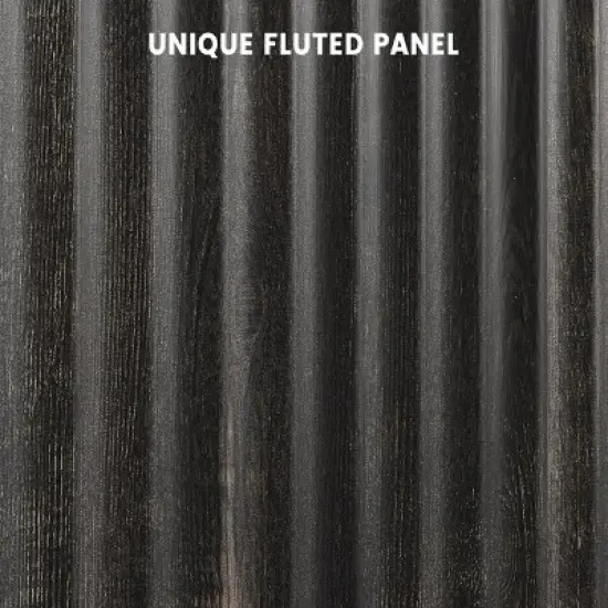 Fluted Buffet Sideboard, Adjustable Shelf Storage, Coffee Bar Cabinet for Kitchen/Living Room/Hallway, White/Oak/Dark Oak image {4}