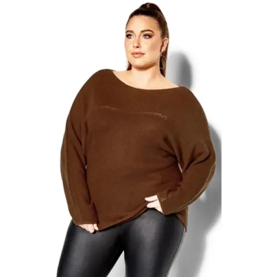 Women's Plus Size Romance Sweater - copper | CITY CHIC image {2}