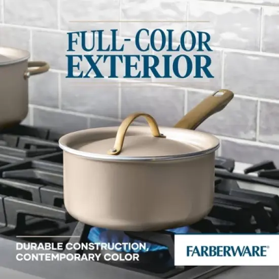 Farberware Radiant 3qt Nonstick Covered Sauce Pan: Dishwasher-Safe, Tempered Glass Lid, Electric & Gas Compatible image {4}