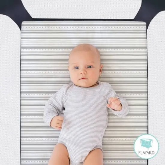 The Peanutshell Fitted Playard Sheets - Gray Elephant Walk - 2pk image {3}