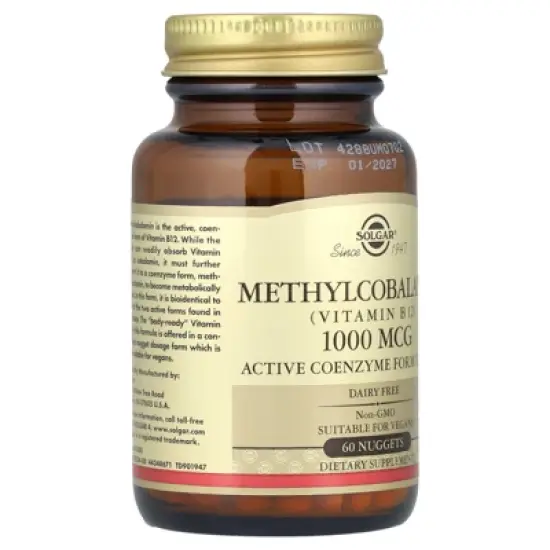 Solgar Methylcobalamin (Vitamin B12), 1,000 mcg, 60 Nuggets image {3}