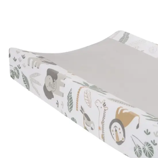 Lambs & Ivy Jungle Friends Soft, Warm & Cozy Safari Changing Pad Cover - Gray image {3}