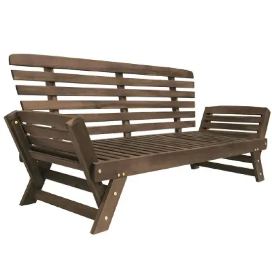 Outdoor Adjustable Patio Wooden Daybed Sofa, Chaise Lounge With Cushions For Small Places, Chaise Lounge Chair-Cuddlewood image {5}