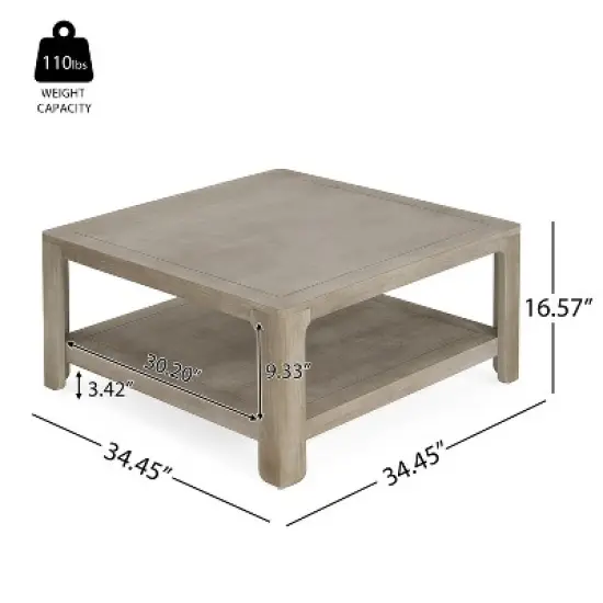 Christopher Knight Home Cletes Indoor Modern Double Layers Design Square Coffee Table image {2}