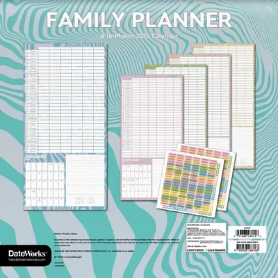 Trends International 2026 Family Planner Sticker 12"x12" Wall Calendar image {3}