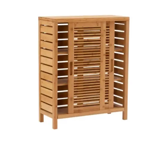 Bracken Two-Door Floor Cabinet Natural - Linon image {2}