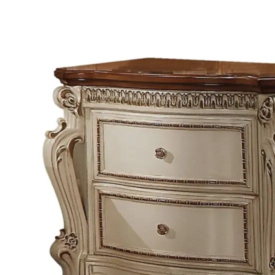 31" Picardy Nightstand Antique Pearl/Cherry Oak - Acme Furniture image {2}