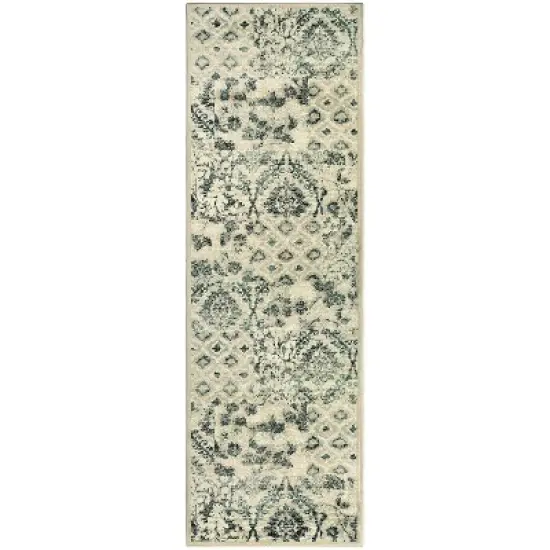 Vintage Rustic Floral Damask Indoor Area Rug or Runner by Blue Nile Mills image {3}