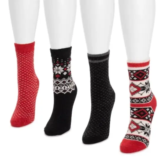 MUK LUKS Women's 4 Pack Holiday Boot Socks image {5}