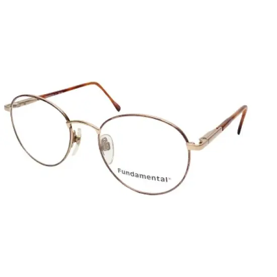 Calabria Designer Round Blue Light Filter Reading Glasses Fundamental Gold 52mm image {1}