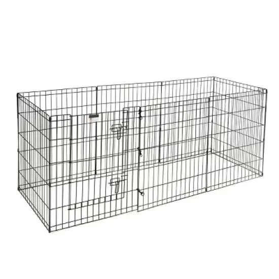 Pet Adobe 8-Panel Folding Metal Pet Playpen &ndash; Black image {6}