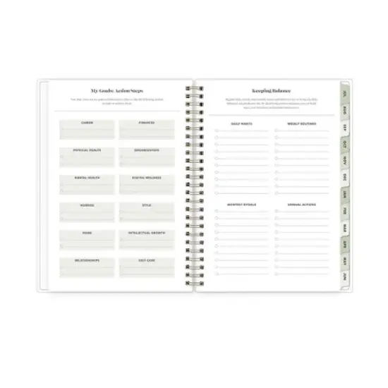 The Everygirl X Day Designer 2024-25 Weekly/Monthly Planner with Notes 8.625"x5.875" Wirebound Frosted PP Floral Olive: Student Day Planner image {9}