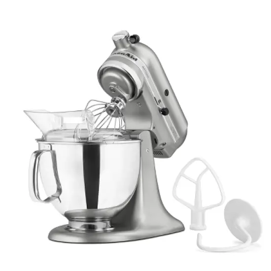 KitchenAid Artisan Series 5qt Tilt-Head 10-Speed Stand Mixer Contour Silver: 325W Metal, 1-Year Warranty, 5qt Capacity image {1}