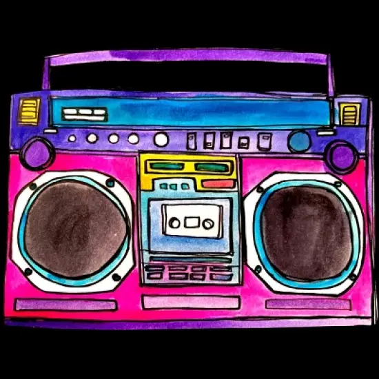 Men's Design By Humans Cartoon Old School Boombox By staceyroman Tank Top image {1}