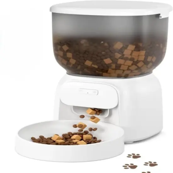 SEVOBAL Pet Bowl 4L Capacity Smart Food Dispenser for Cats and Small Dogs, Hands Free for Pet Owned Family in Daily Life, White, 9.45"*7.87"*7.68" image {5}