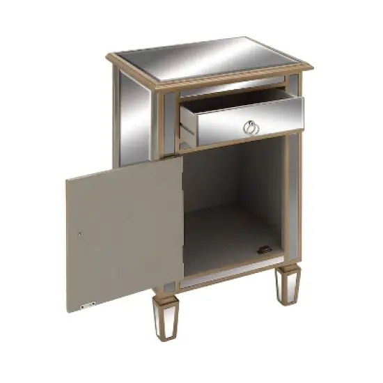 Small Glam Glass Mirrored Cabinet Beige - Olivia & May image {8}