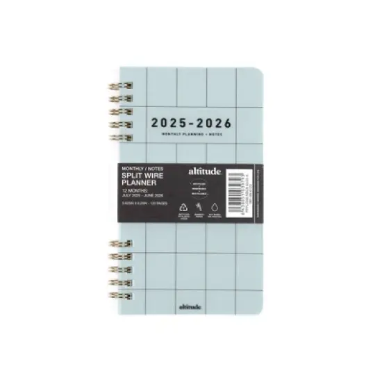 Altitude Supplies 3.625"x6.25" Monthly Planner, July 2025 to June 2026, Seafoam Blue image {10}
