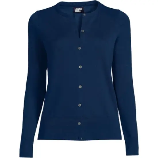 Lands' End Women's Fine Gauge Cotton Cardigan Sweater image {7}