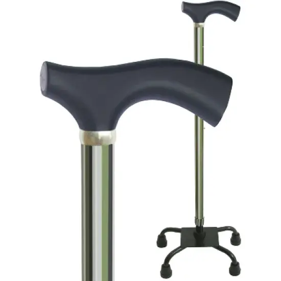 Switch Sticks Adjustable Quad Walking Stick Cane with Comfortable Wood Handle, Huntington image {3}