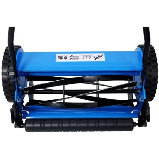 16-Inch Lawn Mower 5-Blade Reel Mower Push Reel Lawn Mower With Grass Catcher, 0.6 In-1.8 In Adjustable Blade Height For Garden Patio Sweeper image {5}