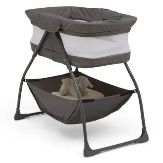 Delta Children TravelMate Compact Fold Bassinet - Gray Tweed image {3}
